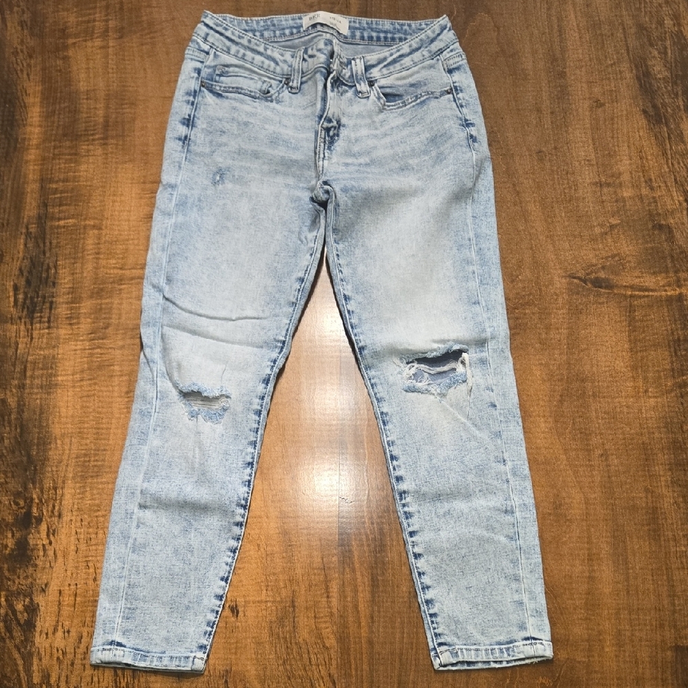 BKE Light Blue Distressed Skinny Jeans